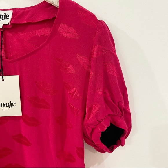 Rouje fuschia lipstick print top - Picture 10 of 12